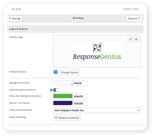Branding interface