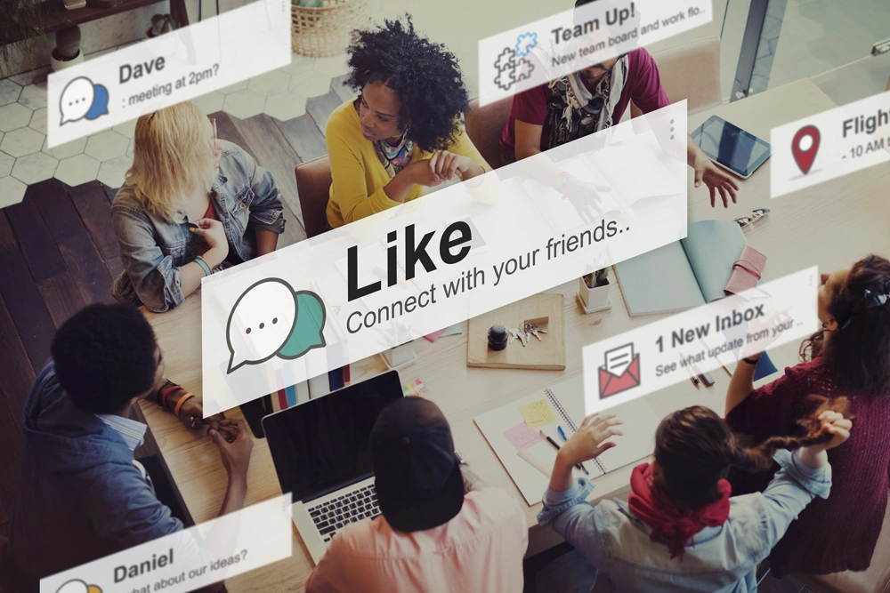 Like Share Social Media News Feed Concept